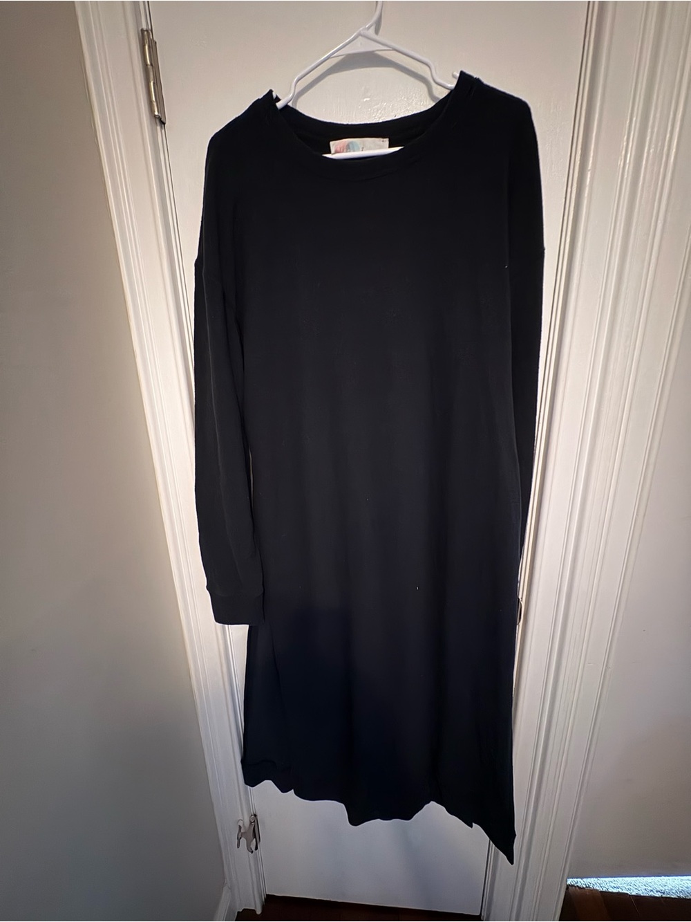 Classic Black Long-Sleeve Shift Dress